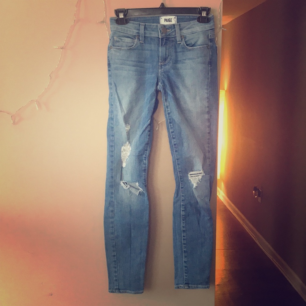 Size 24 Paige distressed ankle jeans